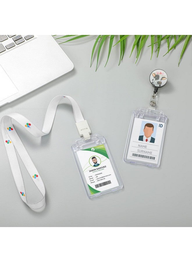 تينليد حامل شارات من البلاستيك الصلب بقفل دائم وحامل شارات عمودي شفاف وحافظة شارات متينة بقفل وحامل شارات للمكتب والمدرسة والسفر 2.4 × 4.2 بوصة (100 عبوة) - Image 5