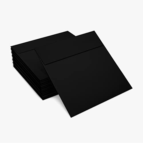 LUXPaper Square Invitation Envelopes | Peel & Press | 5 1/2" x 5 1/2" | Midnight Black | 80lb. Text | 50 Qty - Image 5