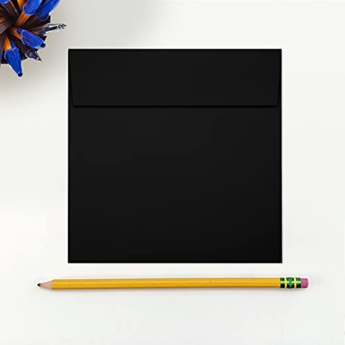 LUXPaper Square Invitation Envelopes | Peel & Press | 5 1/2" x 5 1/2" | Midnight Black | 80lb. Text | 50 Qty - Image 4