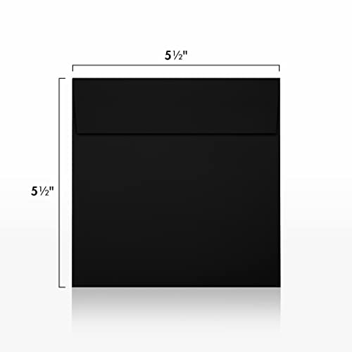 LUXPaper Square Invitation Envelopes | Peel & Press | 5 1/2" x 5 1/2" | Midnight Black | 80lb. Text | 50 Qty - Image 3