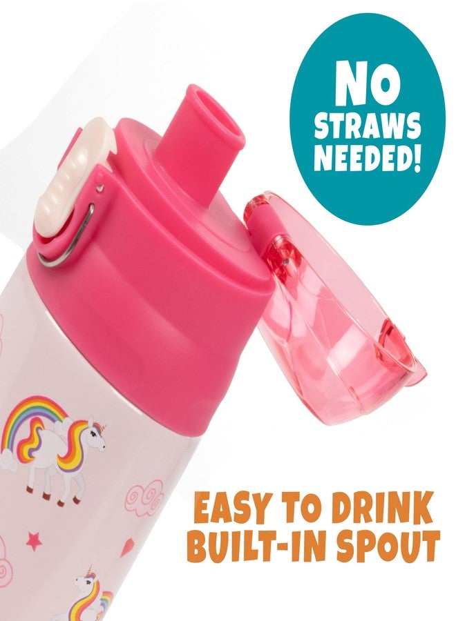 Bentology Stainless Steel 13 oz Unicorn Insulated Water Bottle for Girls - Easy to Use for Kids - Reusable Spill Proof BPA-Free Water Bottle - Image 5