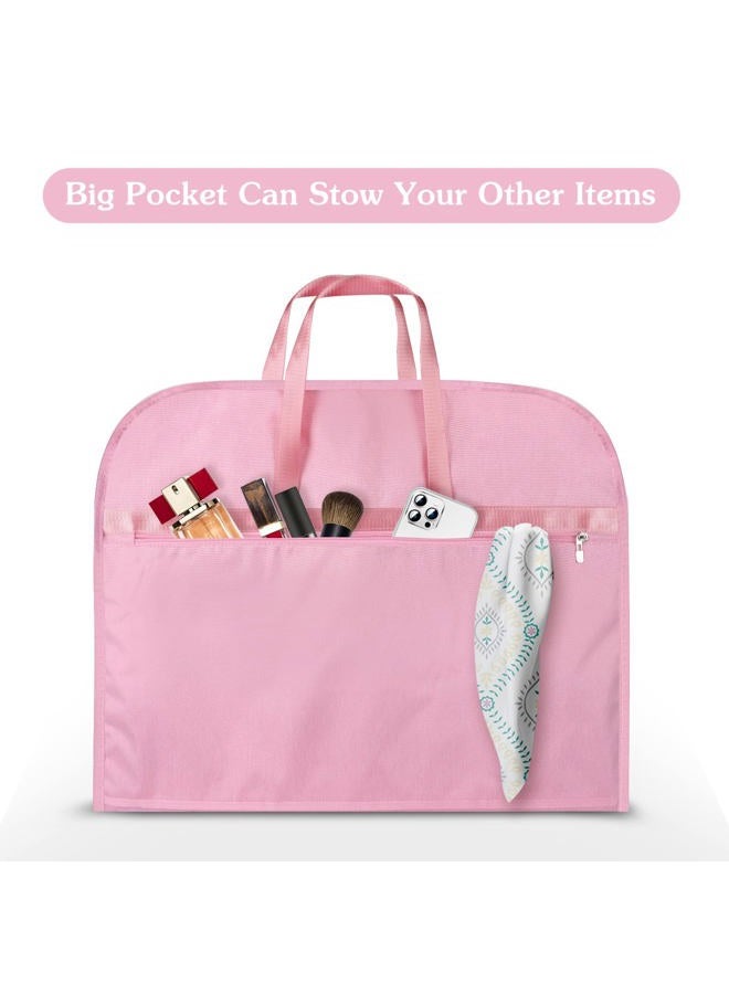 Limoomil Heavy Duty Waterproof Garment Bag for Travel, Tear Resistance Suit Bag for Men Travel for Suits, Tuxedos, Dresses, Coats, Uniform. 42 inch, pink, Garmen Bag - Image 2