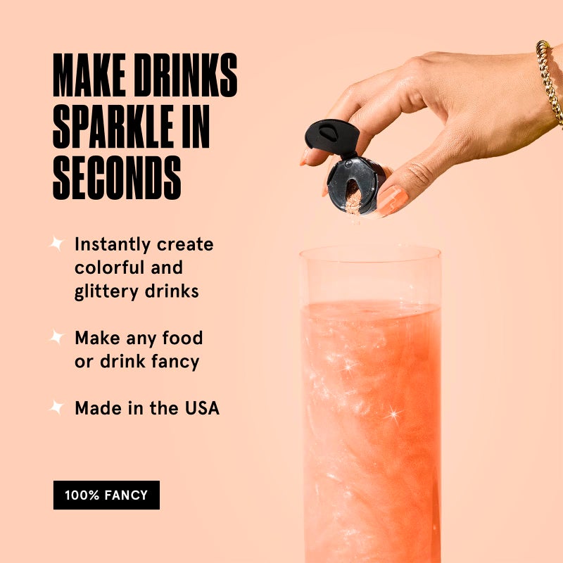 Fancy Sprinkles رشات فاخرة من جليتر الشمبانيا باللون الوردي الذهبي الفاخر، جليتر صالح للأكل 100% للطعام والمشروبات المتلألئة بدون طعم أو قوام (4 جرام) - Image 3