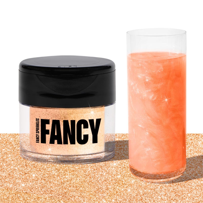 Fancy Sprinkles رشات فاخرة من جليتر الشمبانيا باللون الوردي الذهبي الفاخر، جليتر صالح للأكل 100% للطعام والمشروبات المتلألئة بدون طعم أو قوام (4 جرام) - Image 1