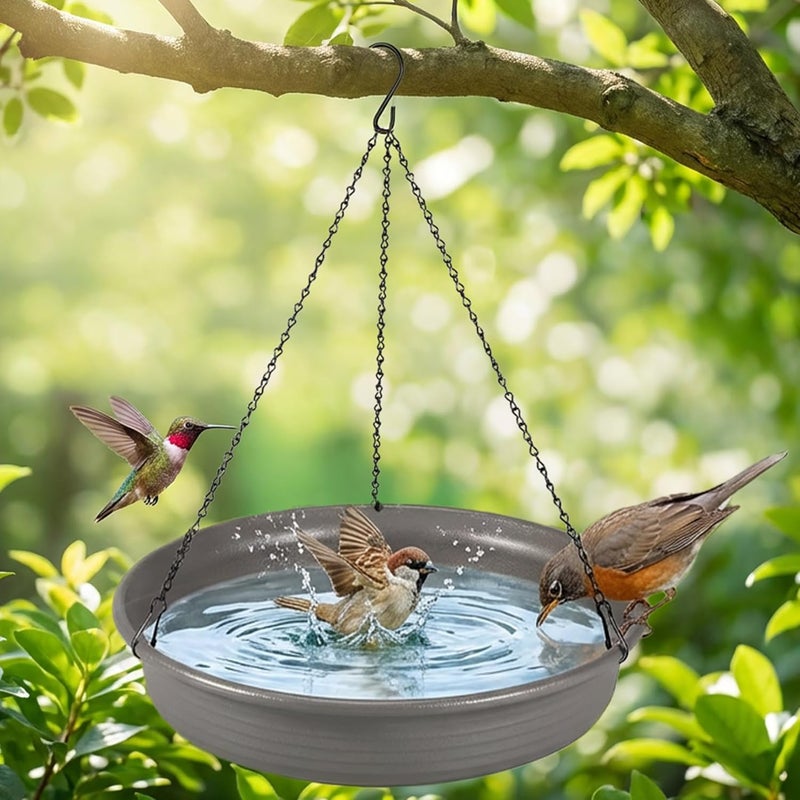 CARGEN Hanging Bird Bath Bird Feeder - Bird Bath for Outside Outdoors Hanging with Tray Bowl Water Feeder, Garden Bird Bath 2-in-1 Bird Feeder Bath, Durable PP Bird Bath Bowl for Garden Patio Backyard Decor - Image 1