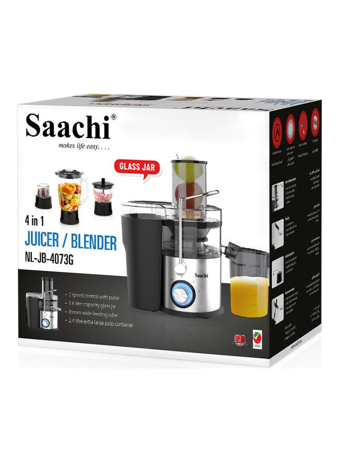 Saachi 4 In 1 Juicer Blender With Glass Jar 1.6 L 800 W NL-JB-4073G Black - Image 5