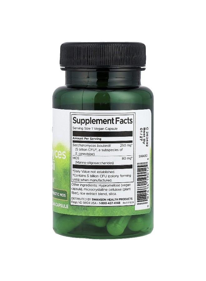 Swanson, Saccharomyces Boulardii with Prebiotic MOS, 30 Vegan Capsules - Image 2