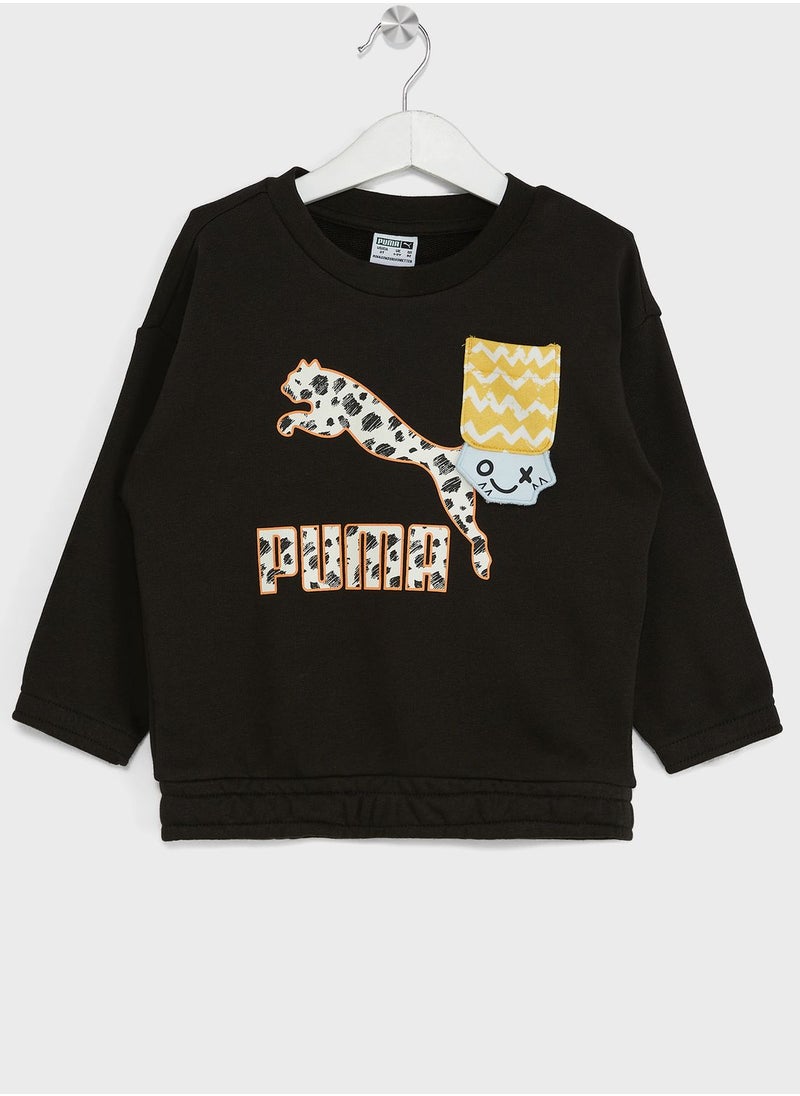 PUMA - Kids Classics Mix Match Crew Tr Sweatshirt - Image 1