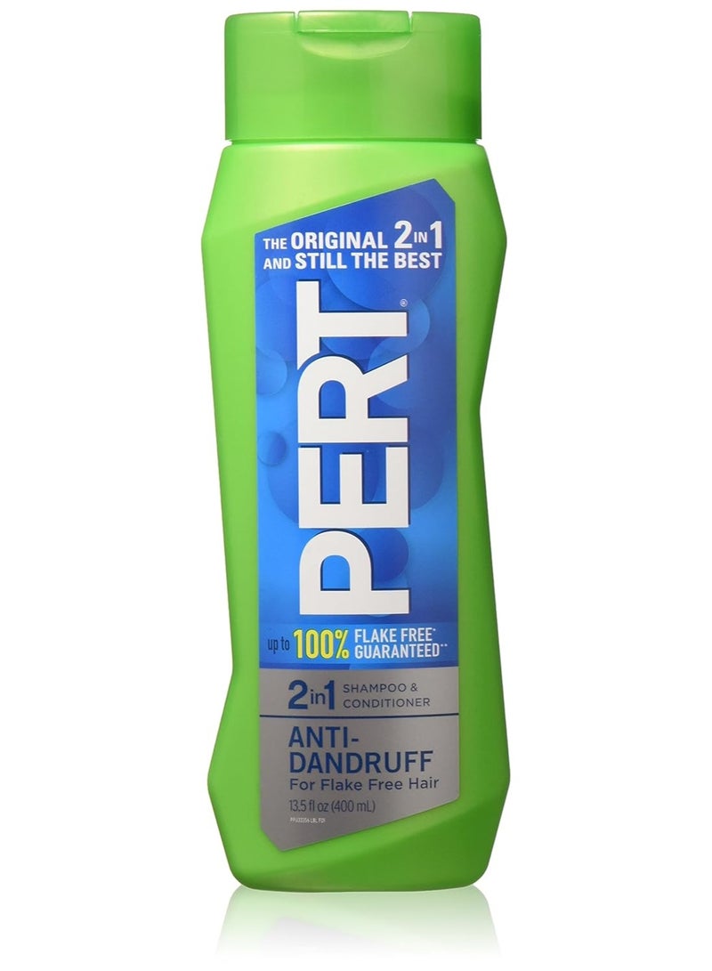 Pert Anti-Dandruff 2 in 1 Shampoo and Conditioner - Pack of 2 For Unisex 13.5 oz Shampoo and Conditioner - Image 1