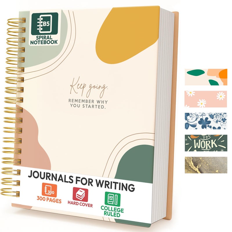 Only Zest Hard Cover 300-Page Lined Notebook with Affirmations â€“ Multiple Designs â€“ B5 â€“ 10.25 x 7.25 Inch Spiral Bound Motivational Large Journal for Women â€“ Daily Diary, Bible Notebook, Journaling - Image 1