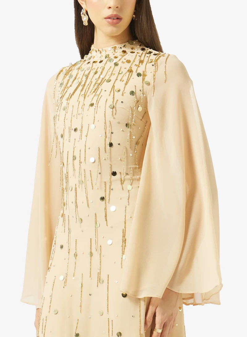 Amelia Rose  Embellished flared sleeve dress for Women | Best Price UAE