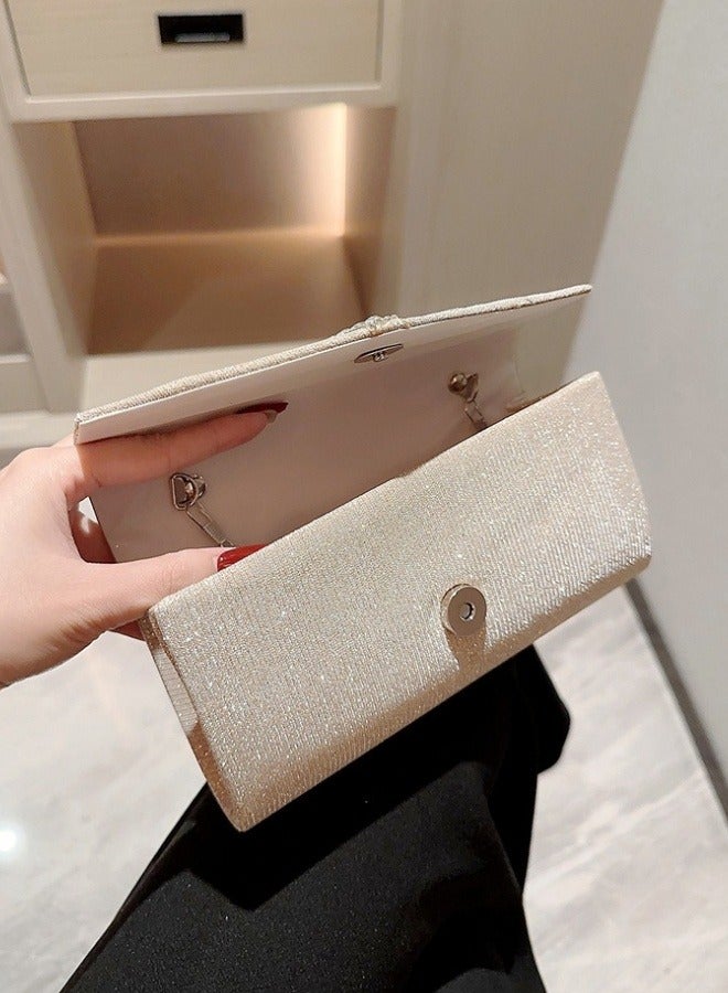 SHABILI Women's Sparkling Evening Clutch Bag, Ladies Designer Chain Banquet Package Handbag Tote Bags Shoulder Bag, Casual Solid Color Crossbody Bag Satchel Bag Side Bag Carry Bag for College Students - Image 3