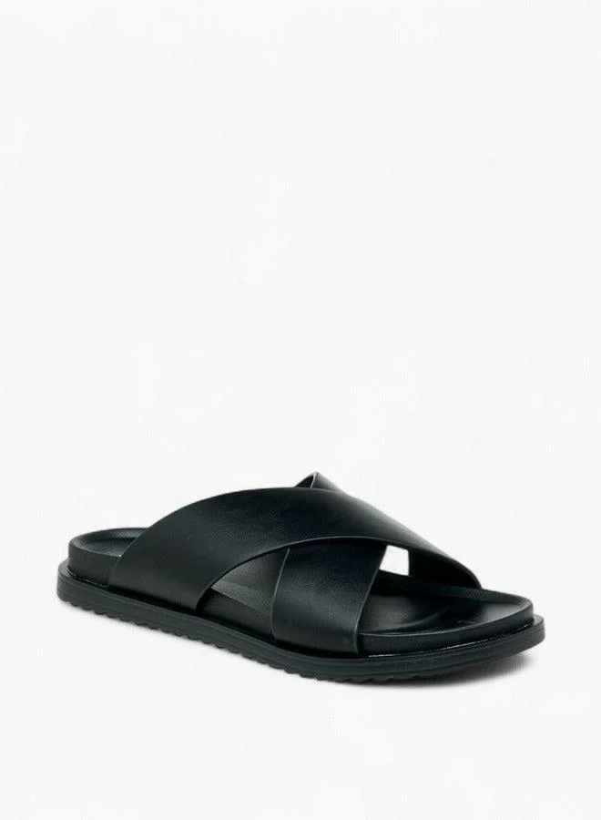 Cross Strap Slip-On Sandals