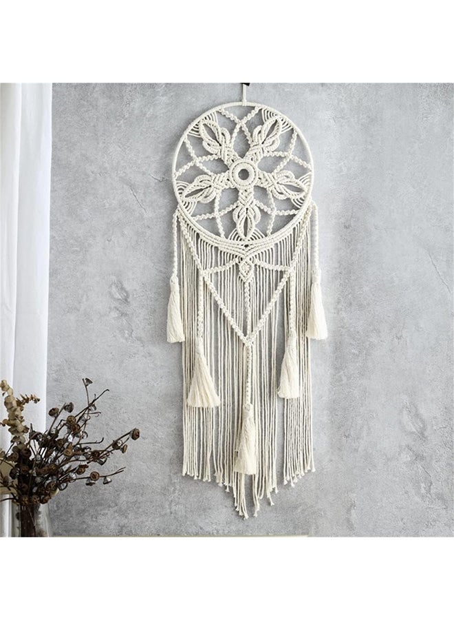 HMK CRAFTS دريم كاتشر المكرمية لغرفة النوم، ديكور حائط بوهو كبير معلق لتزيين المنزل 81x30 - Image 1