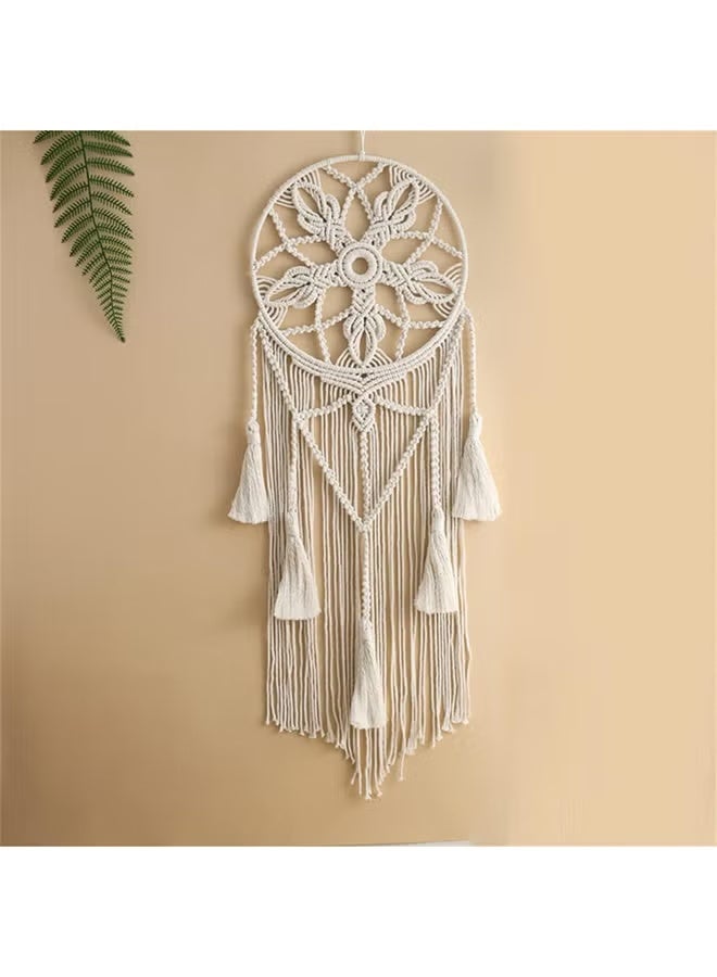 HMK CRAFTS دريم كاتشر المكرمية لغرفة النوم، ديكور حائط بوهو كبير معلق لتزيين المنزل 81x30 - Image 3