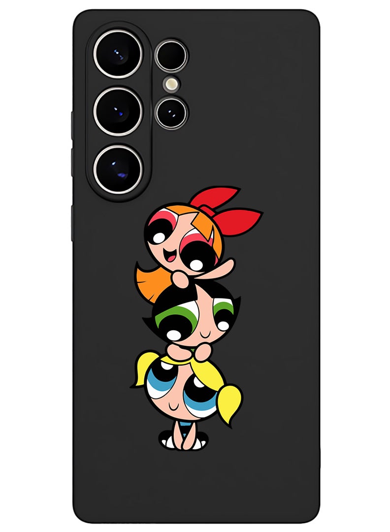 Theodor Protective Slim Fit Case Liquid Silicone Cover with Full Body Protection Anti-Scratch Shockproof Case For Samsung Galaxy S25 Ultra (Black) - Powerpuff - Image 1