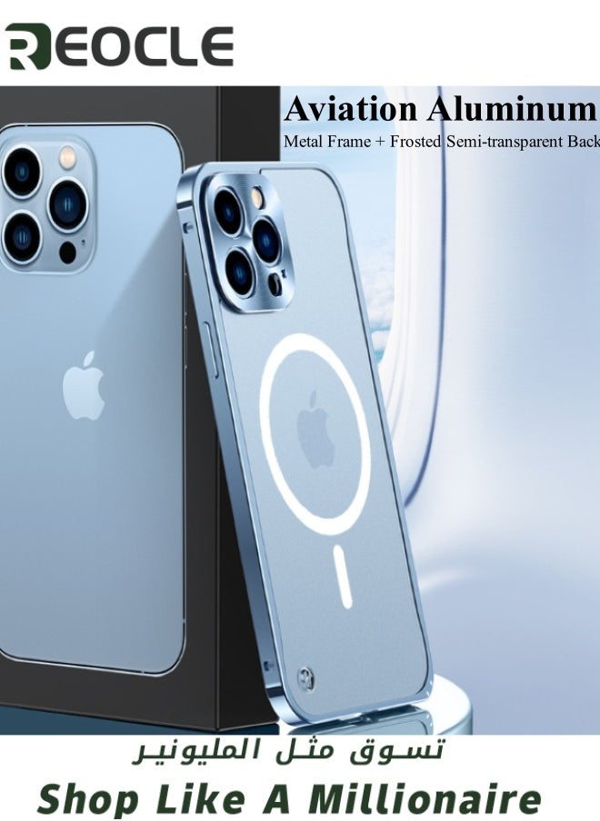 REOCLE - Electroplated Case for iPhone 14 Camera Lens Full Protection Compatible with MagSafe Wireless Charging Shockproof Soft TPU Phone Cover - Image 1
