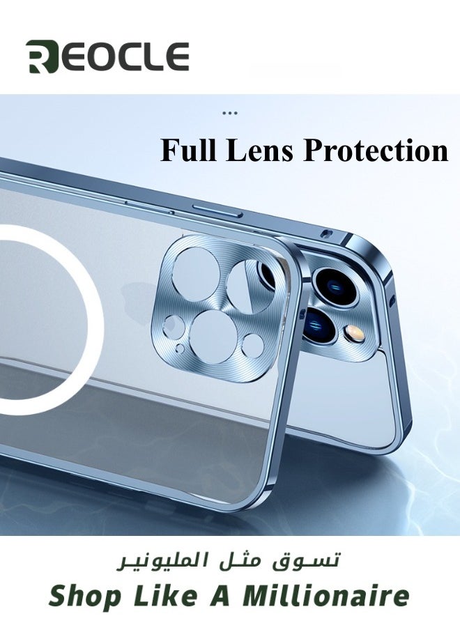 REOCLE - Electroplated Case for iPhone 14 Camera Lens Full Protection Compatible with MagSafe Wireless Charging Shockproof Soft TPU Phone Cover - Image 1