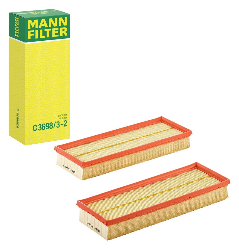 Mann Filter C 3698/3-2 Air Filter Element, (Set of 2) - Image 1