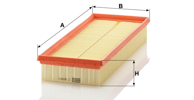 Mann Filter C 3698/3-2 Air Filter Element, (Set of 2) - Image 3