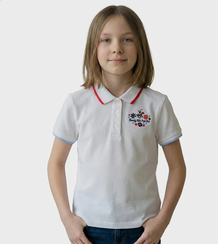 بيفرلي هيلز بولو كلوب Bhpc Kids White Polo