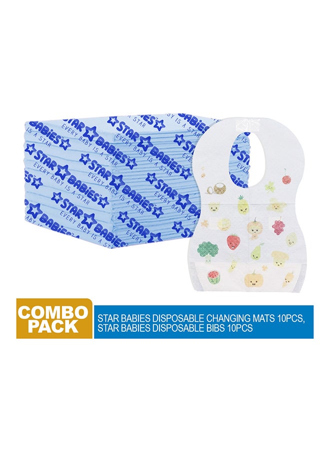 Star Babies Combo Changing mat 10pcs, Disposable bibs 10pcs - Image 2