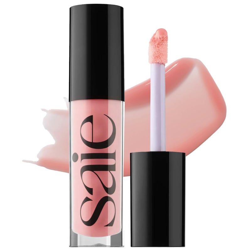 Saie Glossybounce Hydrating Lip Gloss and Tinted Lip Oil Hybrid with Hyaluronic Acid Jojoba Oil for NonSticky UltraShiny Plump Soft Lips Everyday Makeup Essential Bubble 17 oz - Image 2