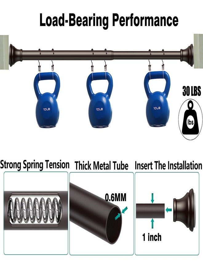 BloomFlower Oil Rubbed Bronze Tension Shower Curtain Rod - Adjustable 18-79 Inches, Fits 20-78 Inch Spaces (Ideal for 72" Wide Bathrooms), Rust Resistance Adjustable Durable Spring No Drilling - Image 4