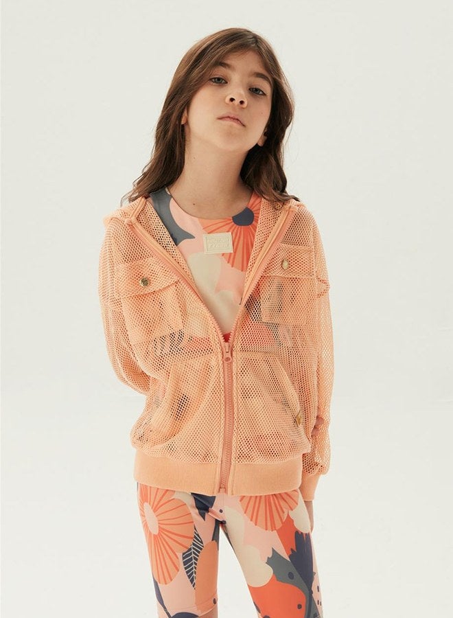 TYESS Tyess Girl Salmon Tracksuit Top - Image 2