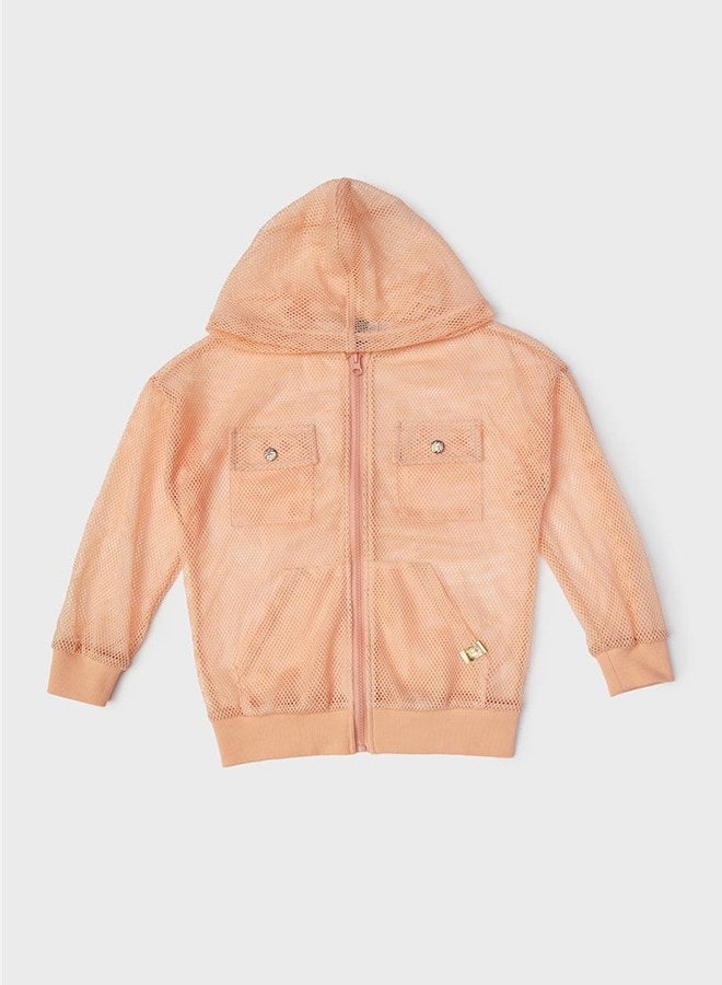 TYESS Tyess Girl Salmon Tracksuit Top - Image 5