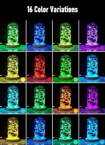 Minetom Color Changing Fairy String Lights: 66 Feet 200 Led Waterproof Twinkle Lights with Remote and Plug and 4 Light Modes for Craft Bedroom Ceiling Wedding Christmas 16 Colors - Image 2