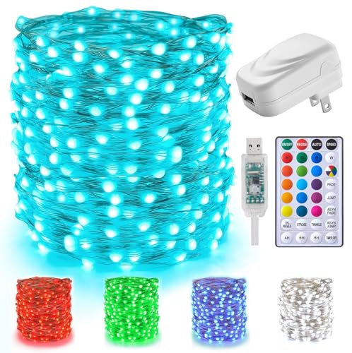 Minetom Color Changing Fairy String Lights: 66 Feet 200 Led Waterproof Twinkle Lights with Remote and Plug and 4 Light Modes for Craft Bedroom Ceiling Wedding Christmas 16 Colors - Image 1