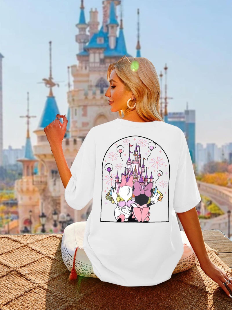 VILOVE Magic Kingdom Shirt Women Girls Just Wanna Have Fun Shirt Girls Trip T-Shirt Cute Magical Tee Summer Vacation Tops White - Image 2