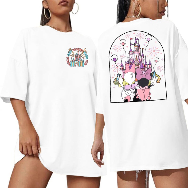 VILOVE Magic Kingdom Shirt Women Girls Just Wanna Have Fun Shirt Girls Trip T-Shirt Cute Magical Tee Summer Vacation Tops White - Image 1