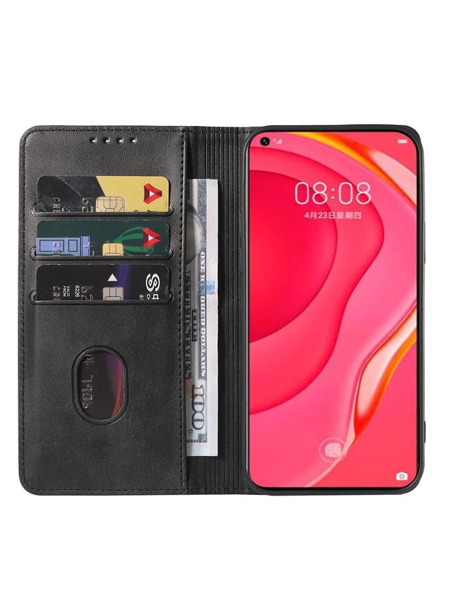 زبون جراب لهاتف Huawei Nova 7 SE 5G Youth مصنوع من الجلد بإغلاق مغناطيسي - Image 3