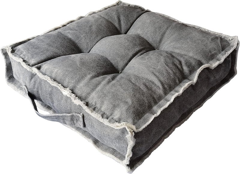 Verpert Square Thick Floor Seating Cushions,Solid Thick Tufted Cushion Meditation Pillow for Sitting on Floor,Tatami Pad for Guests or Kids Reading Nook, oga Living Room Sofa Balcony Outdoor(Darkgray) - Image 1