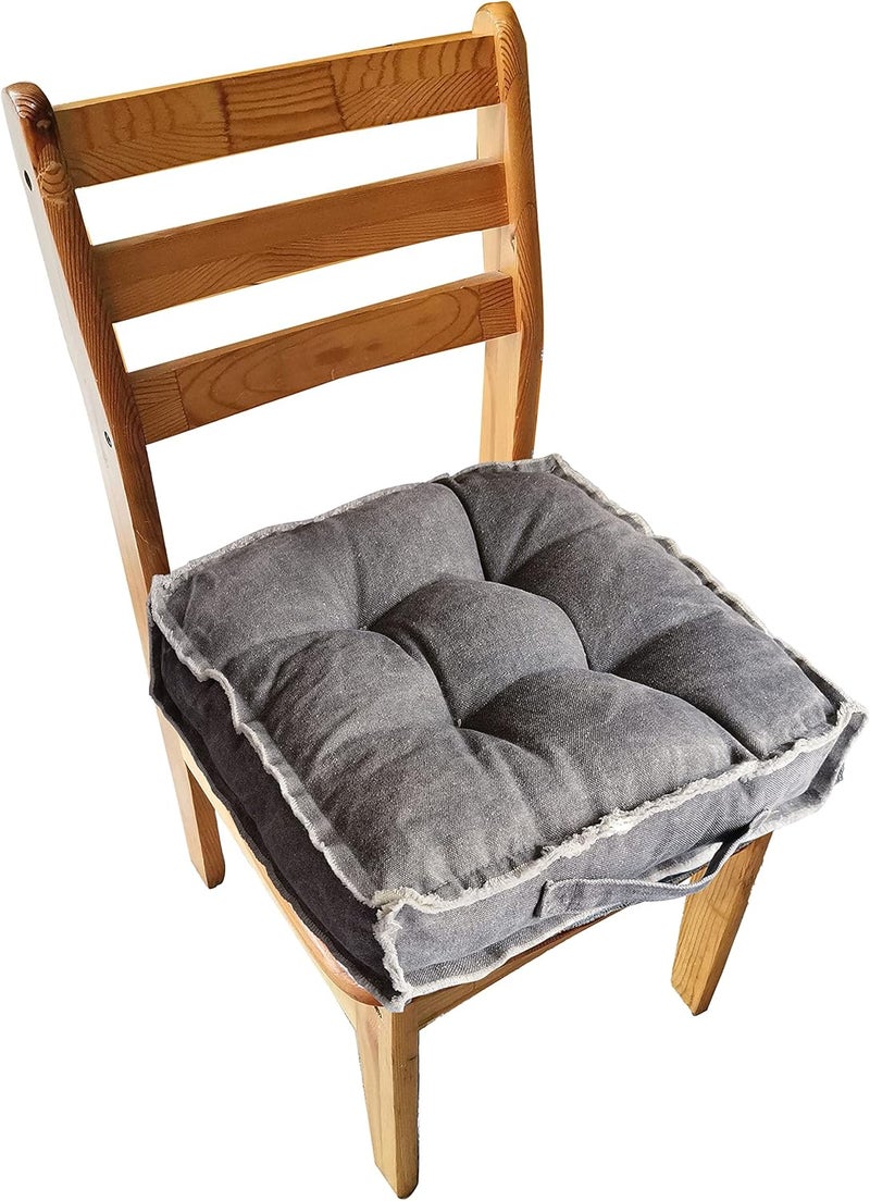 Verpert Square Thick Floor Seating Cushions,Solid Thick Tufted Cushion Meditation Pillow for Sitting on Floor,Tatami Pad for Guests or Kids Reading Nook, oga Living Room Sofa Balcony Outdoor(Darkgray) - Image 4