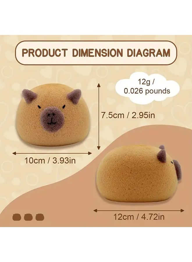 Dark Color Quduo Capybara Shaped Konjac Bath Sponge Gentle Exfoliating Shower Pouf Unscented Body Scrub - Image 4