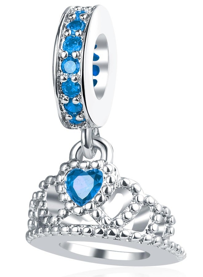 RONLLNA Princess Queen Crown Birthstone Charm Fit for Pandora Charms Bracelets Birthday Gifts for Mother Daughter Her Women December - Image 1