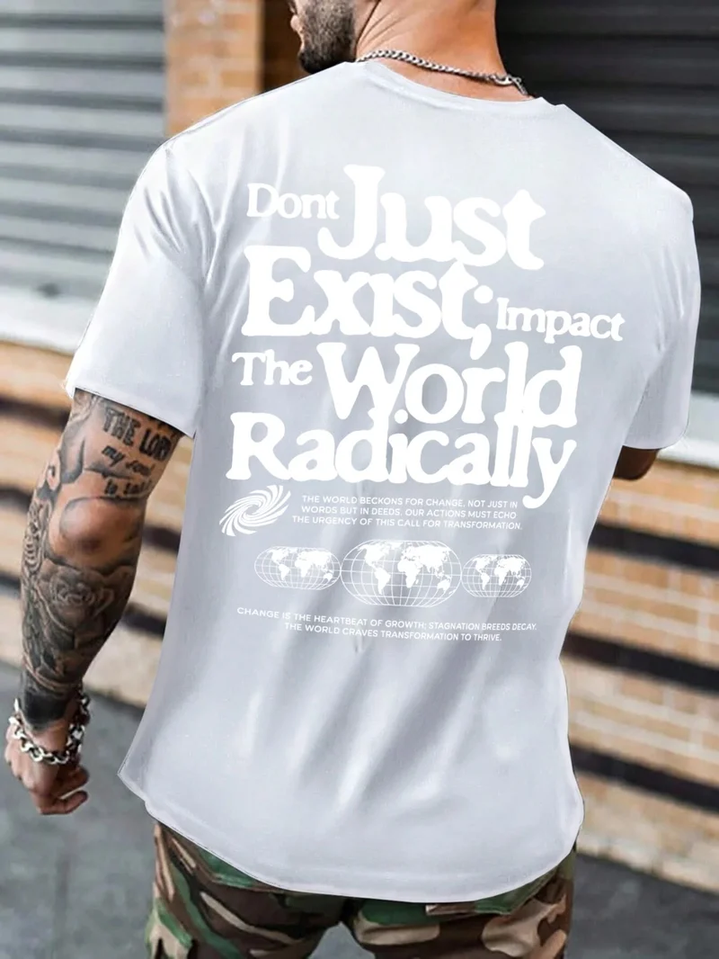 دوغ فش Oversize Printed White Color Casual T-Shirt 100% Cotton