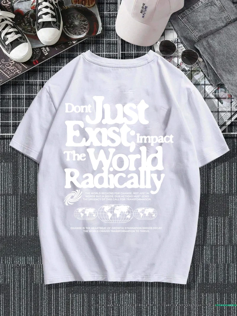 دوغ فش Oversize Printed White Color Casual T-Shirt 100% Cotton