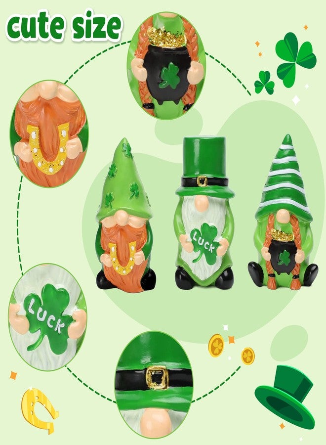 NEWLIGHTURE 3Pcs St. Patrick's Day Gnome Tiered Tray Decor, Lucky Gift Resin Gnome Decorations, Home Ornaments for Table, Shelf - Image 4