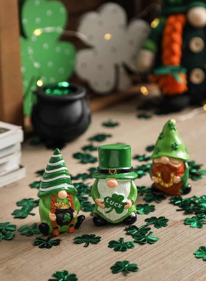 NEWLIGHTURE 3Pcs St. Patrick's Day Gnome Tiered Tray Decor, Lucky Gift Resin Gnome Decorations, Home Ornaments for Table, Shelf - Image 5