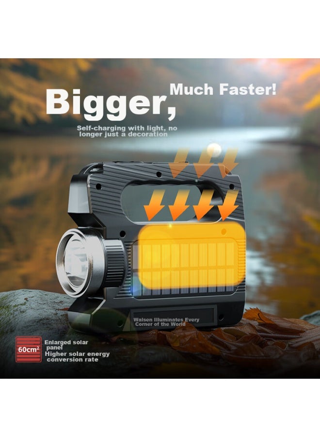 Warsun Warsun H996 Flashlight, High Brightness, Rechargeable, Ultra-bright, Solar-powered, Long-range, Emergency Lighting, Patrol, Handheld Searchlight - Image 3