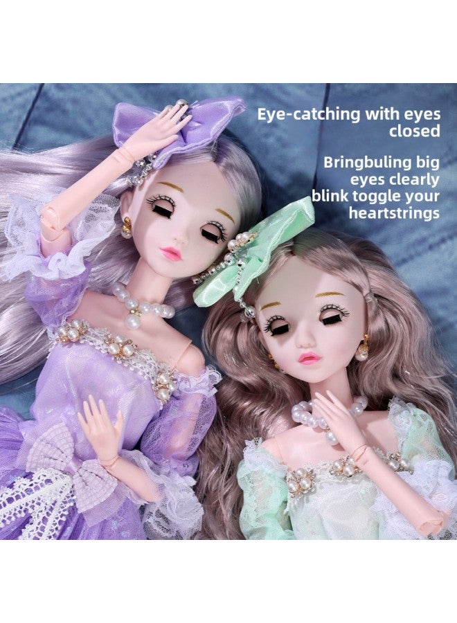 Tongle Barbie Doll Large Gift Box Suit 60cm Simulation Girl WEDDING PRINCESS Children's Toy Gift-Color:6501 Princess 2-Height:Music Edition + Blink + Headdress + Necklace + Panoramic Gift Box - Image 3