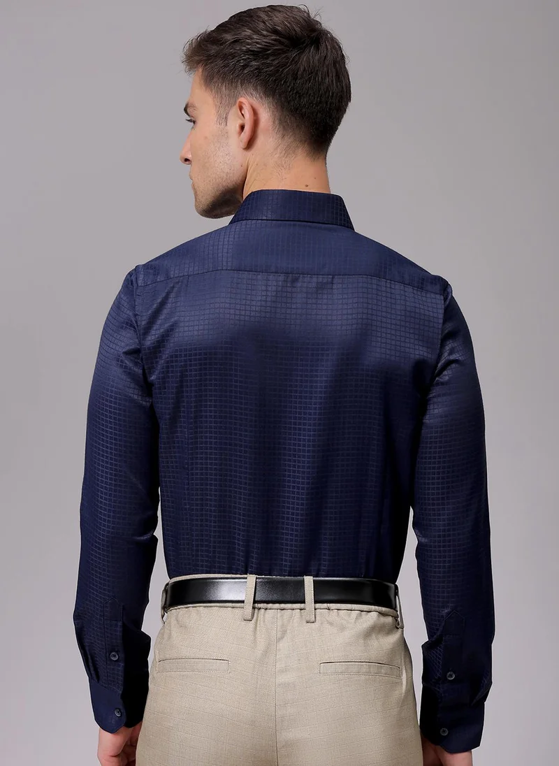 شركة المرآب الهندية Men Slim Fit Solid Full Sleeves Cutaway Collar Formal Shirt