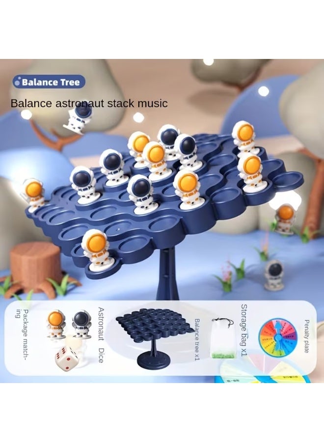 Goolsky [Joyful Learning] Astronaut Balance Tree Board Game - Interactive Family Puzzle Toy for Focus Training, Includes 12 Colorful Spaceman Figures, Multi-Level Challenges, and Durable Plastic Material - Image 1