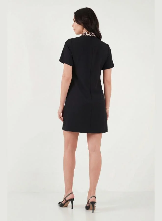 Lela  Lela Scarf Collar Mini Short Sleeve Dress Women's Dress 6525704 for Women | Best Price UAE