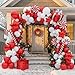 kozee Winter Christmas Red White Balloon Arch Kit with red Tinsel Garland Star Candy Cane Lollipop Gift box foil Balloons for Xmas Christmas New year eve Party Decorations - Image 2