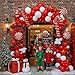 kozee Winter Christmas Red White Balloon Arch Kit with red Tinsel Garland Star Candy Cane Lollipop Gift box foil Balloons for Xmas Christmas New year eve Party Decorations - Image 4